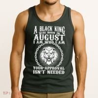 A Black King Was Born In August Birthday Lion Tank Top thumb 3