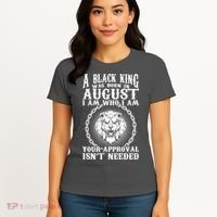 A Black King Was Born In August Birthday Lion Women's T-Shirt thumb 4