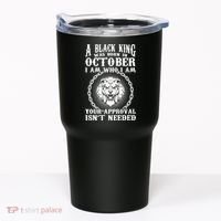 A Black King Was Born In October Birthday Lion Tumbler thumb 0