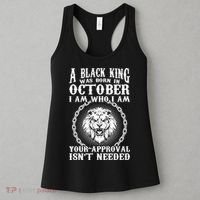 A Black King Was Born In October Birthday Lion Women's Tank Top thumb 3