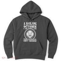 A Black King Was Born In October Birthday Lion Hoodie thumb 0