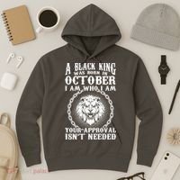 A Black King Was Born In October Birthday Lion Hoodie thumb 3