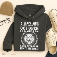 A Black King Was Born In October Birthday Lion Hoodie thumb 4