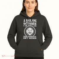 A Black King Was Born In October Birthday Lion Hoodie thumb 5