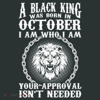 A Black King Was Born In October Birthday Lion Long Sleeve Shirt thumb 2