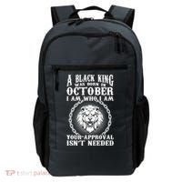 A Black King Was Born In October Birthday Lion Backpack thumb 0