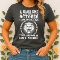 A Black King Was Born In October Birthday Lion Women's T-Shirt thumb 2
