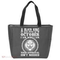 A Black King Was Born In October Birthday Lion Tote Bag thumb 0