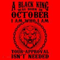 A Black King Was Born In October Birthday Lion Santa Hat thumb 1
