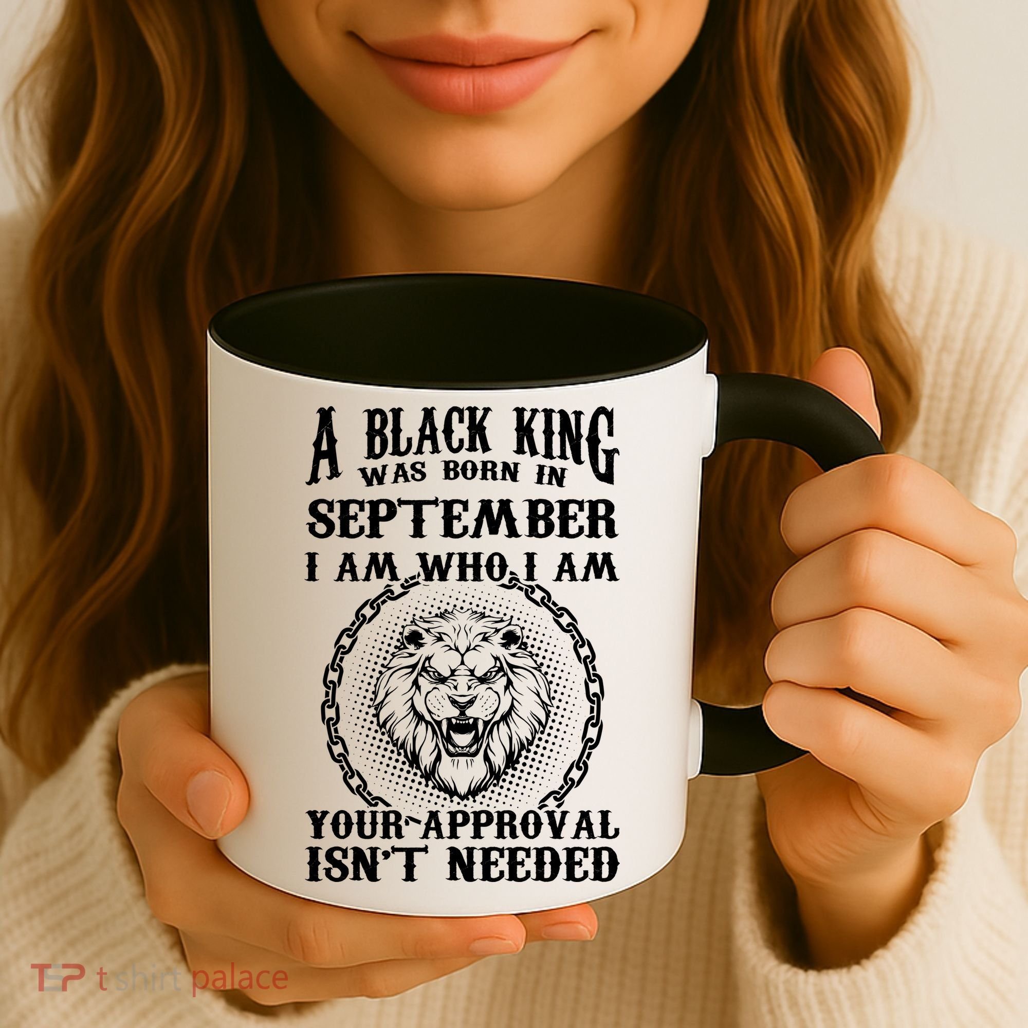 A Black King Was Born In September Birthday Lion Coffee Mug