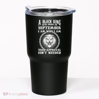 A Black King Was Born In September Birthday Lion Tumbler thumb 0