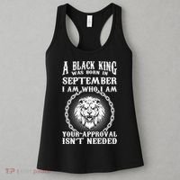 A Black King Was Born In September Birthday Lion Women's Tank Top thumb 3