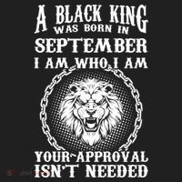 A Black King Was Born In September Birthday Lion Golf Towel thumb 3
