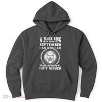 A Black King Was Born In September Birthday Lion Hoodie thumb 0