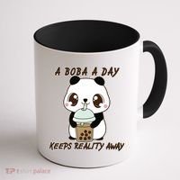 A Boba A Day Keeps The Reality Away Cute Panda Coffee Mug thumb 1