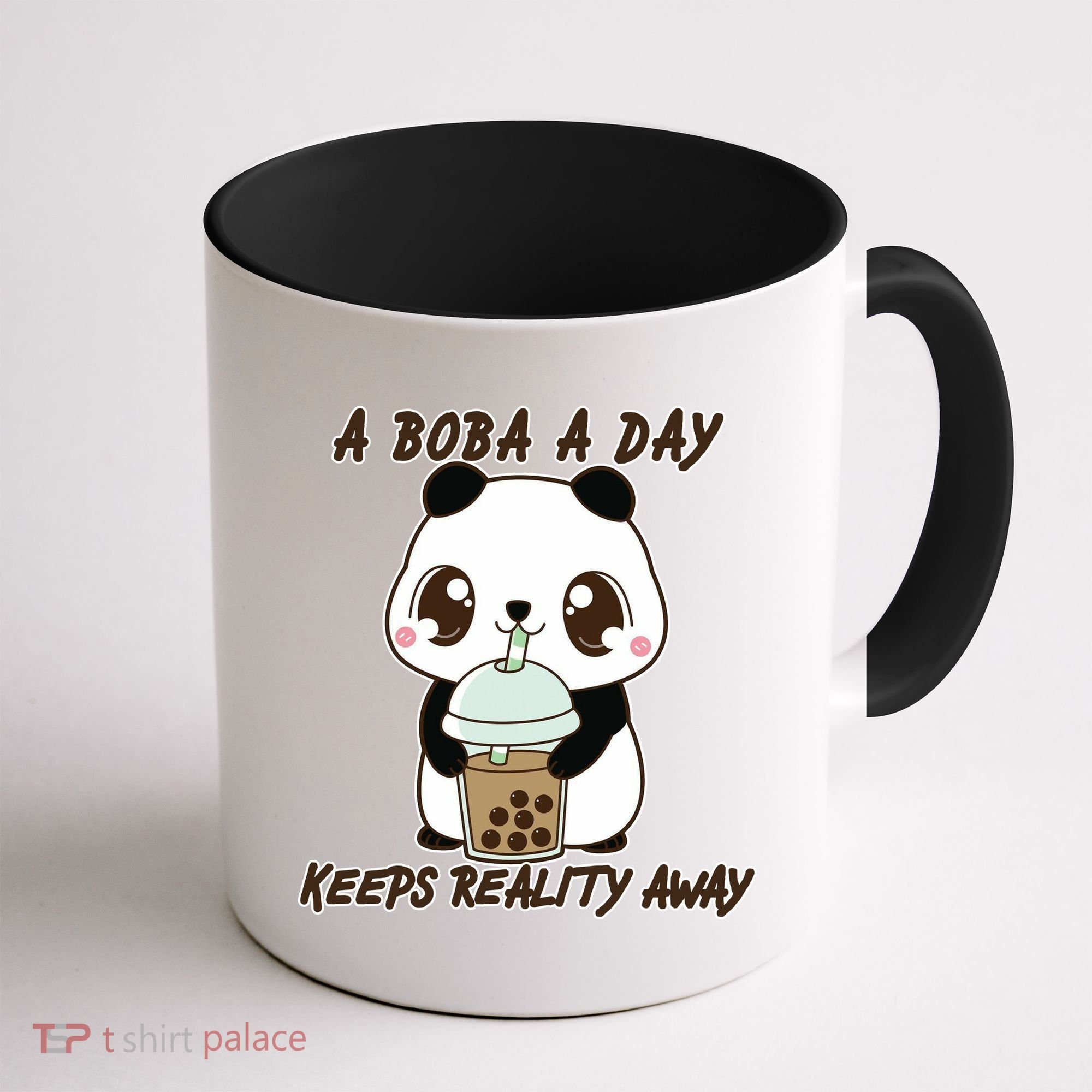 A Boba A Day Keeps The Reality Away Cute Panda Coffee Mug