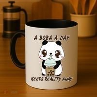 A Boba A Day Keeps The Reality Away Cute Panda Coffee Mug thumb 4