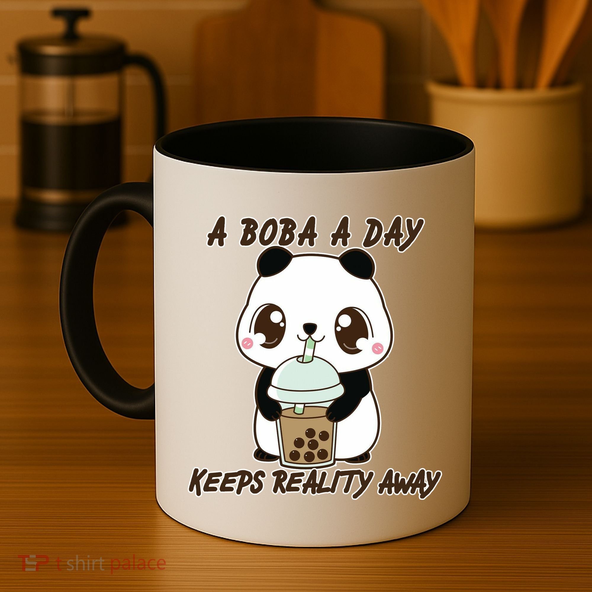 A Boba A Day Keeps The Reality Away Cute Panda Coffee Mug