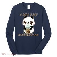 A Boba A Day Keeps The Reality Away Cute Panda Long Sleeve Shirt thumb 0