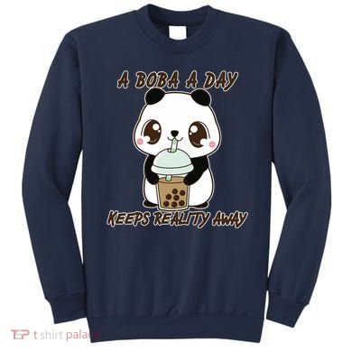 A Boba A Day Keeps The Reality Away Cute Panda Sweatshirt