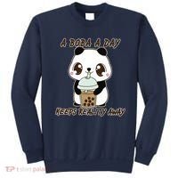 A Boba A Day Keeps The Reality Away Cute Panda Sweatshirt thumb 0