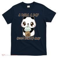 A Boba A Day Keeps The Reality Away Cute Panda T-Shirt thumb 0
