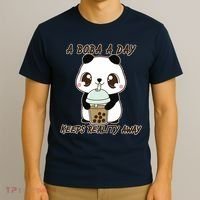 A Boba A Day Keeps The Reality Away Cute Panda T-Shirt thumb 3