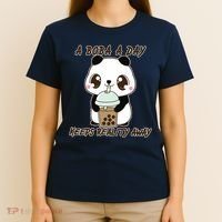 A Boba A Day Keeps The Reality Away Cute Panda T-Shirt thumb 4
