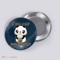 A Boba A Day Keeps The Reality Away Cute Panda Button thumb 0