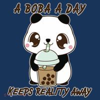 A Boba A Day Keeps The Reality Away Cute Panda Button thumb 1