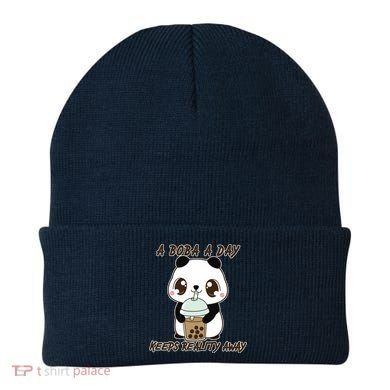 A Boba A Day Keeps The Reality Away Cute Panda Beanie