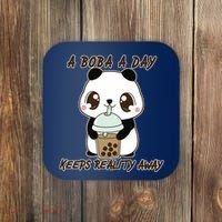 A Boba A Day Keeps The Reality Away Cute Panda Coaster thumb 0