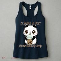 A Boba A Day Keeps The Reality Away Cute Panda Women's Tank Top thumb 3