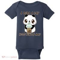 A Boba A Day Keeps The Reality Away Cute Panda Baby Bodysuit thumb 0