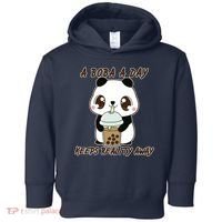 A Boba A Day Keeps The Reality Away Cute Panda Toddler Hoodie thumb 0