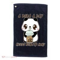 A Boba A Day Keeps The Reality Away Cute Panda Golf Towel thumb 0