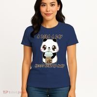 A Boba A Day Keeps The Reality Away Cute Panda Women's T-Shirt thumb 4