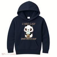 A Boba A Day Keeps The Reality Away Cute Panda Kids Hoodie thumb 0
