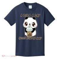 A Boba A Day Keeps The Reality Away Cute Panda Kids T-Shirt thumb 0