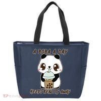 A Boba A Day Keeps The Reality Away Cute Panda Tote Bag thumb 0