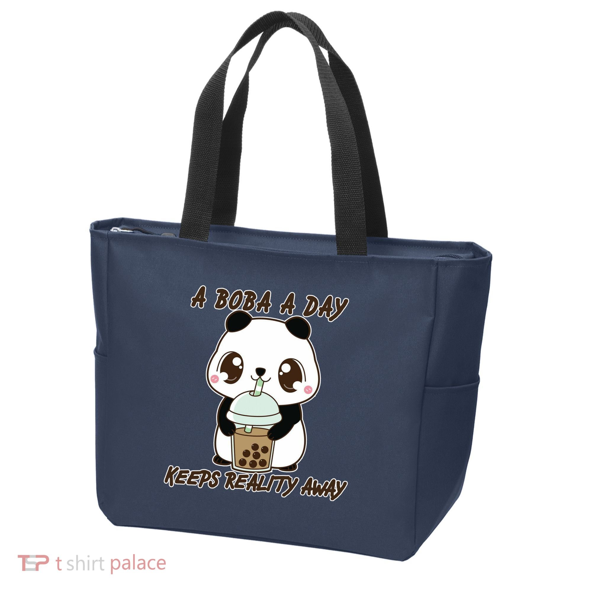 A Boba A Day Keeps The Reality Away Cute Panda Tote Bag