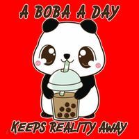 A Boba A Day Keeps The Reality Away Cute Panda Santa Hat thumb 1