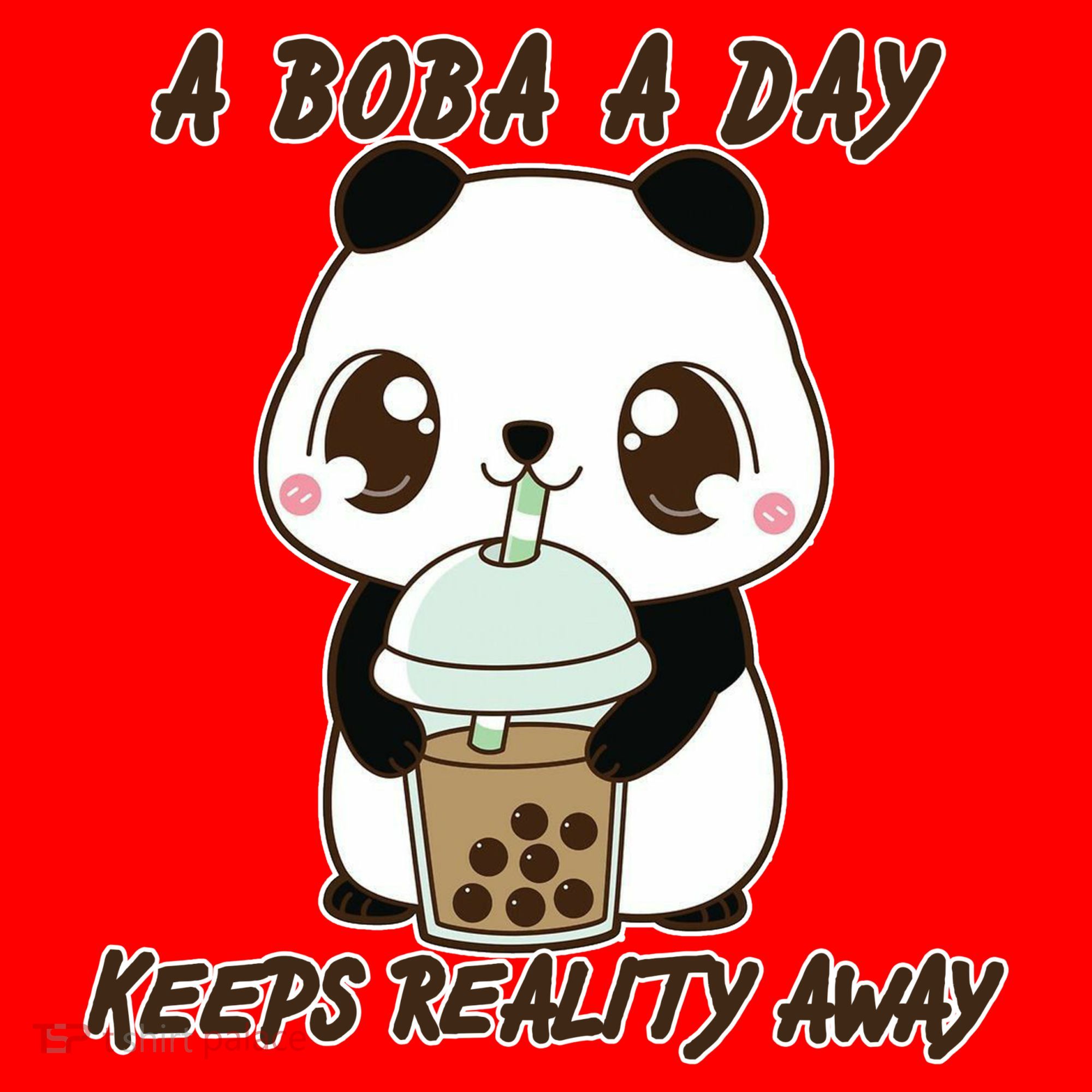 A Boba A Day Keeps The Reality Away Cute Panda Santa Hat