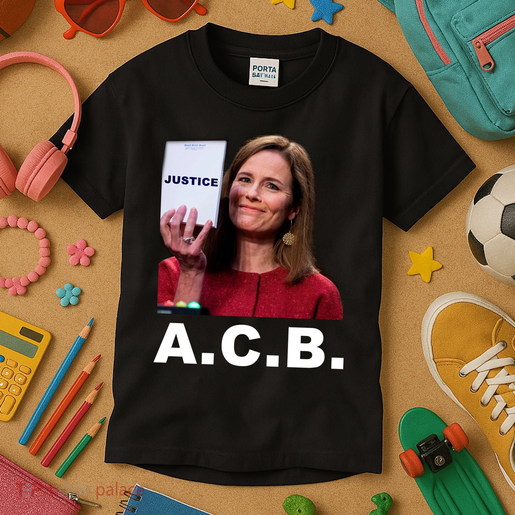 A.C.B. Justice Notepad Amy Barrett Kids T-Shirt