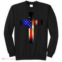 A christian cross comprised of the American Flag Sweatshirt thumb 0