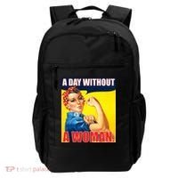 A Day Without A Woman Rosie Riveter WWII Poster Backpack thumb 0