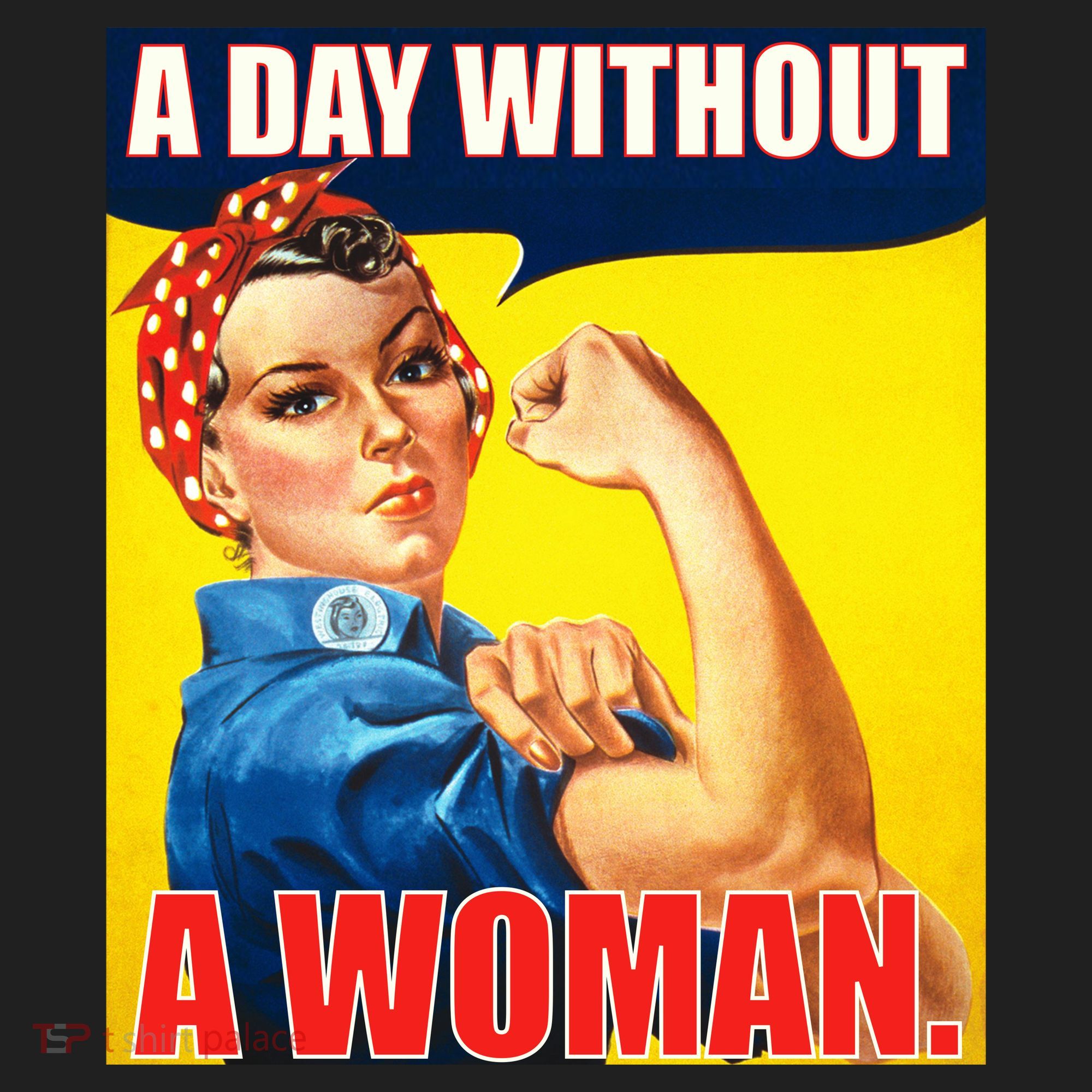 A Day Without A Woman Rosie Riveter WWII Poster Beanie
