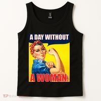 A Day Without A Woman Rosie Riveter WWII Poster Tank Top thumb 2