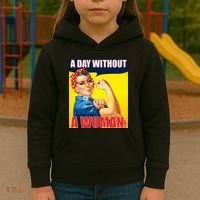 A Day Without A Woman Rosie Riveter WWII Poster Kids Hoodie thumb 3