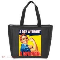 A Day Without A Woman Rosie Riveter WWII Poster Tote Bag thumb 0